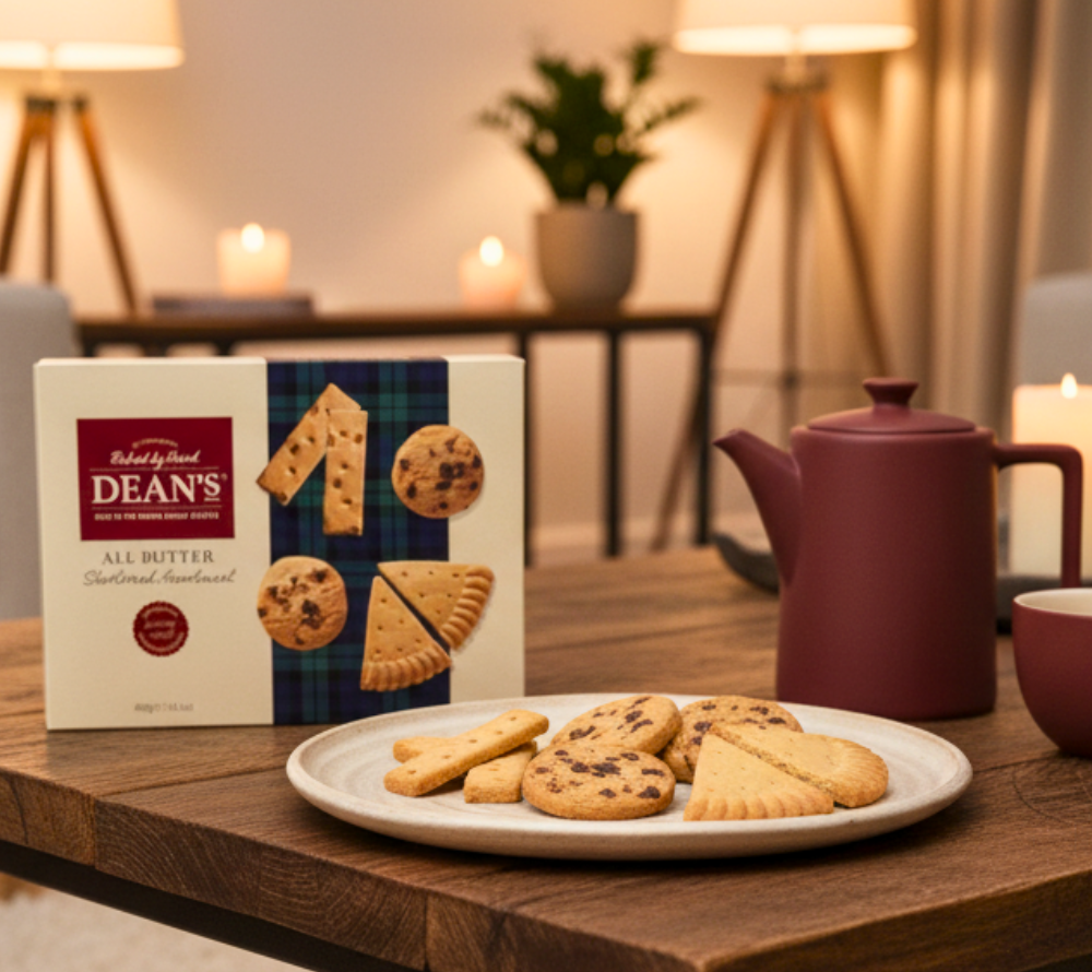 Dean’s All Butter Shortbread Assortment: Handgefertigte Shortbreads in drei Sorten – zart, buttrig und perfekt für Tee, Kaffee oder als feines Geschenk