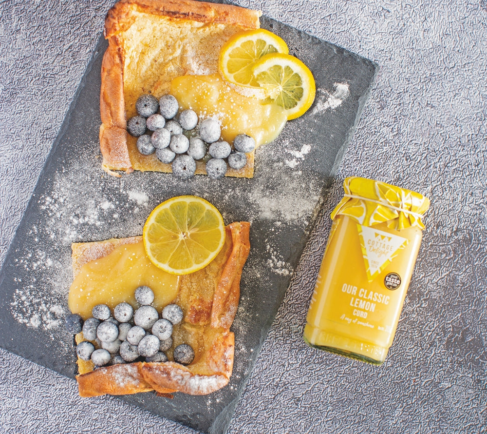 Classic Lemon Curd von Cottage Delight – traditionell britisch, cremig & zitronig. Ideal für Frühstück, Scones, Desserts & Feinkost-Sortimente.