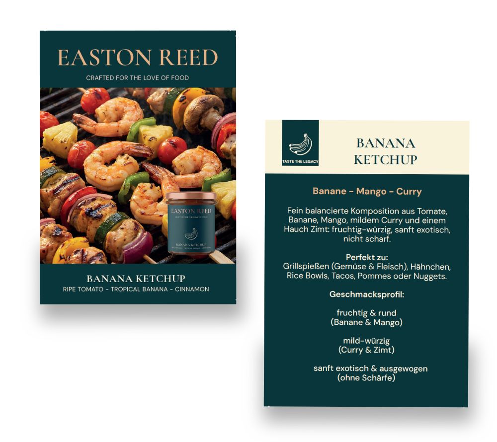 Easton Reed Gourmet Ketchup Marketingmaterialien für B2B Händler