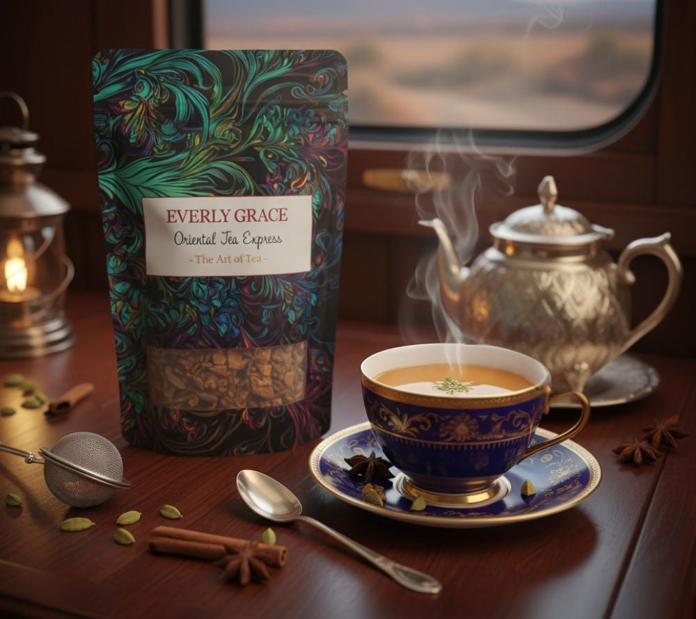 Oriental Tea Express Tee von Everly Grace | Exotischer Bio-Chai-Tee | luxuriöser Charme des historischen Orient Express | 100 % Bio-Qualität