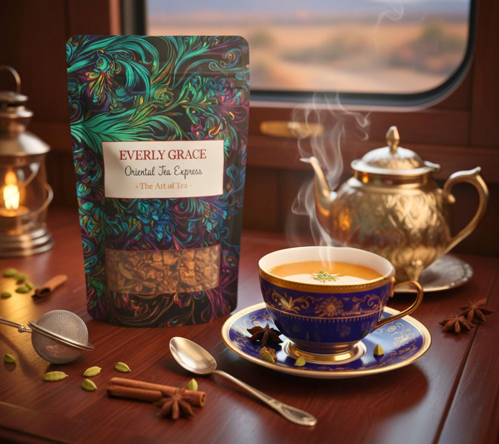 Oriental Tea Express Tee von Everly Grace | Exotischer Bio-Chai-Tee | luxuriöser Charme des historischen Orient Express | 100 % Bio-Qualität