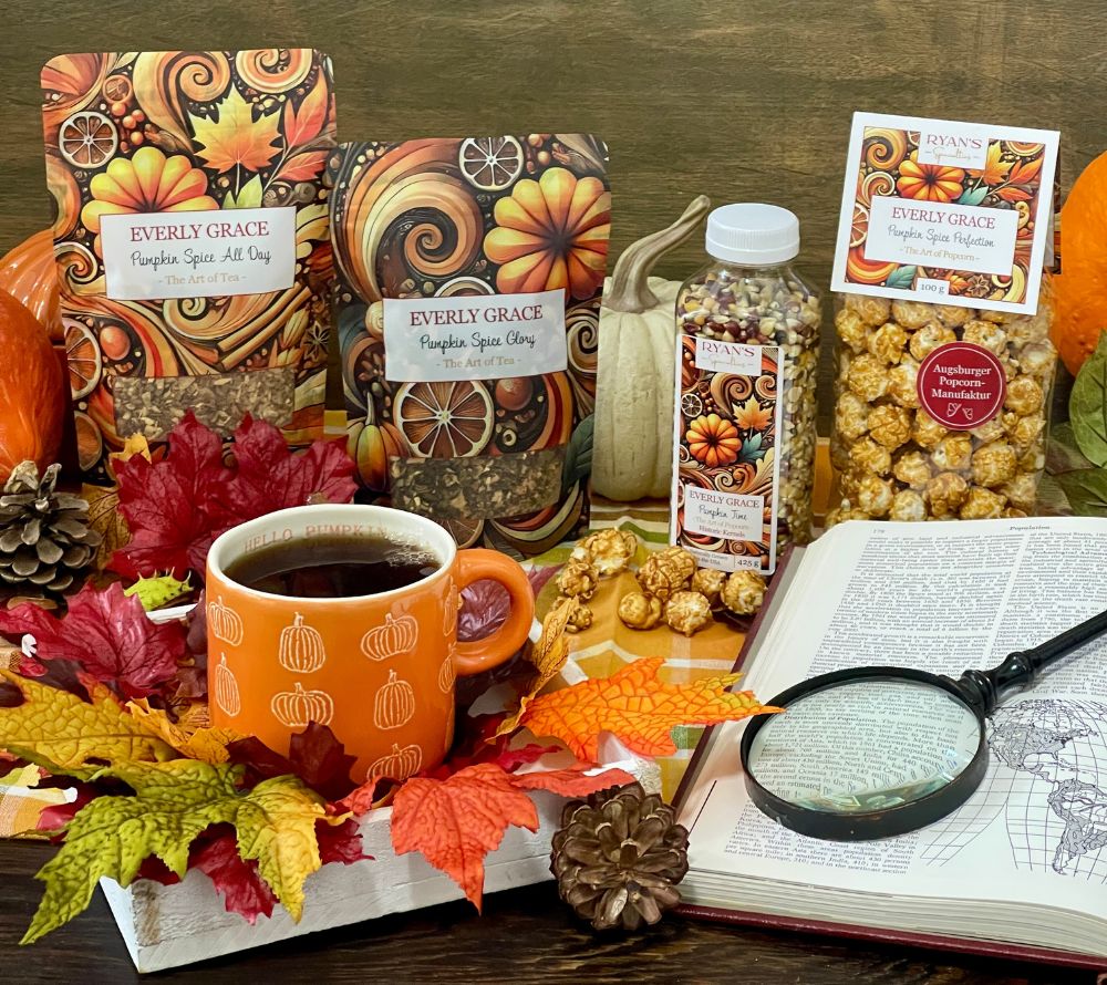 Everly Grace Pumpkin Time Popcornkörner (425 g) – Gourmet-Popcorn aus den USA. Jetzt bei Ryan's Specialties B2B online kaufen und Herbstgenuss sichern!