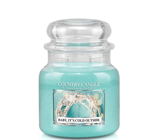 Country Jar Medium Baby it's cold outside von Country Candle kaufen | Duft: Vanille, sahnig, Sandelholz, Moschus | Brenndauer: 60-95 Stunden