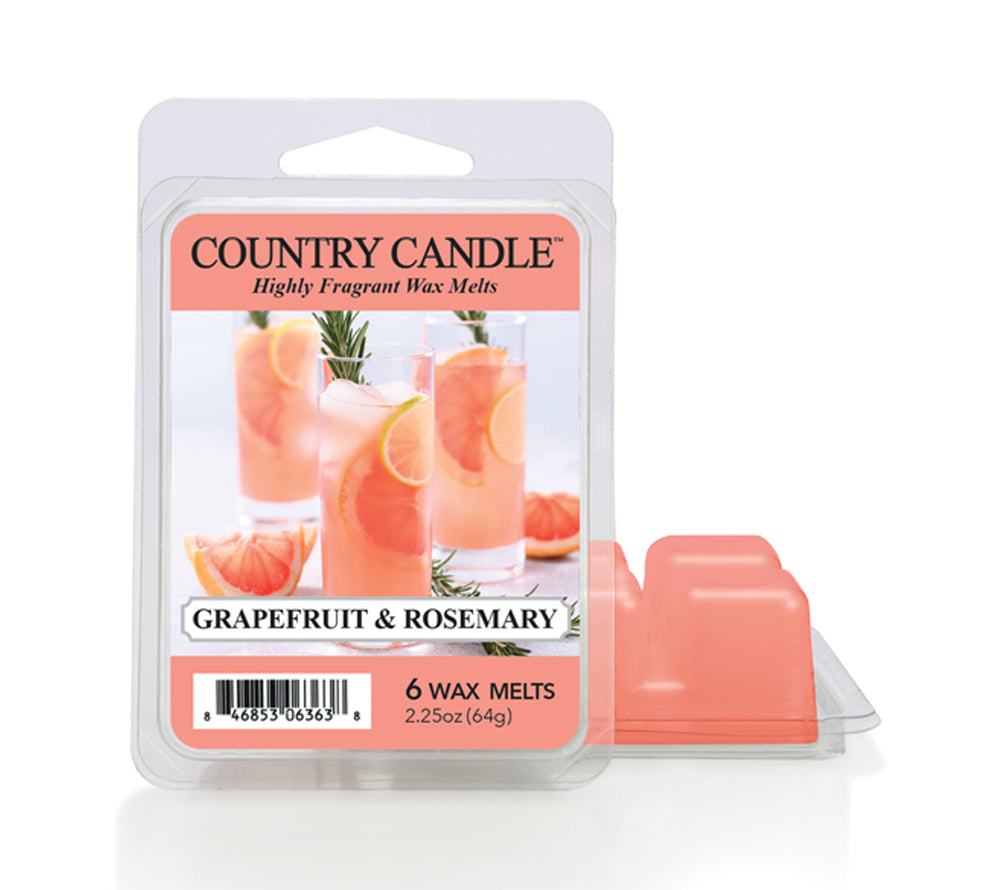 Country Wax Melts 6 pcs Grapefruit & Rosemary von Country Candle kaufen | Duft: Frisch, fruchtig, Zitrusm Grapefruit | Mehrmals schmelzbar 