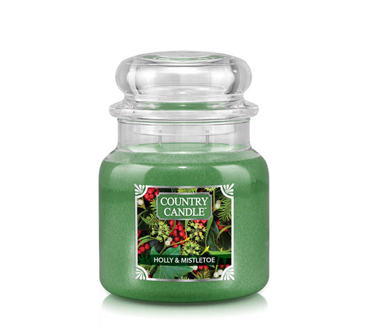 Country Jar Medium Holly & Mistletoe