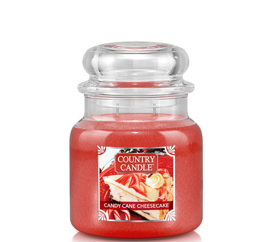 Country Jar Medium Candy Cane Cheesecake von Country Candle kaufen | Duft: Fruchtig, cremig, minzig, süß | Brenndauer: 65-90 Stunden