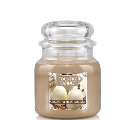 Country Jar Medium Coconut & Marshmallow von Country Candle kaufen | Duft: Köstlich, süß, warm, exotisch, cremig | Brenndauer: 65-90 Stunden