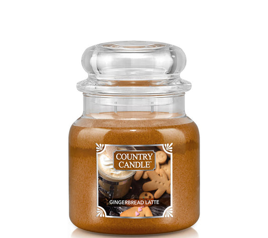 Country Jar Medium Gingerbread Latte von Country Candle kaufen | Duft: Gewürzig, süß, winterlich, cremig, belebend | Brenndauer: 65-90 Stunden 