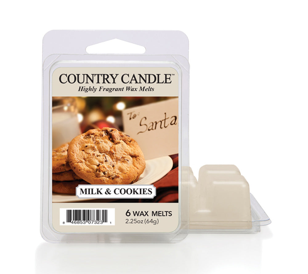 Country Wax Melts 6 pcs Milk & Cookies von Country Candle kaufen | Duft: Gebäck, Süß, Vanille, Zimt | Mehrmals schmelzbar