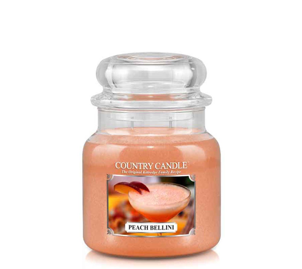 Country Jar Medium Peach Bellini von Country Candle kaufen | Duft: fruchtig, spritzig, lieblich, sanft, sommerlich | Brenndauer: 65-90 Stunden