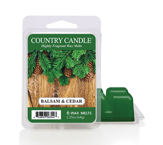 Country Wax Melts 6 pcs Balsam & Cedar von Country Candle kaufen | Duft: fruchtig, holzig, erdig, entspannend, authentisch | Mehrmals schmelzbar 