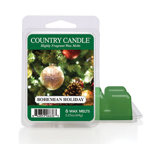 Country Wax Melts 6 pcs Bohemian Holiday von Country Candle kaufen | Duft: Tannig, fruchtig, holzig, warm, süßlich | Mehrmals schmelzbar