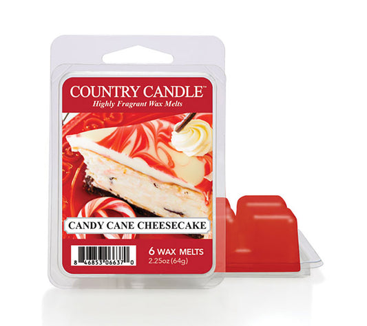 Country Wax Melts 6 pcs Candy Cane Cheesecake von Country Candle kaufen | Duft: Fruchtig, cremig, minzig, süß | Mehrmals schmelzbar