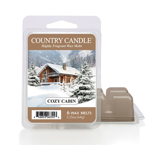 Country Wax Melts 6 pcs Cozy Cabin von Country Candle kaufen | Duft: Gemütlich, süßlich, würzig, holzig, warm | Mehrmals schmelzbar 