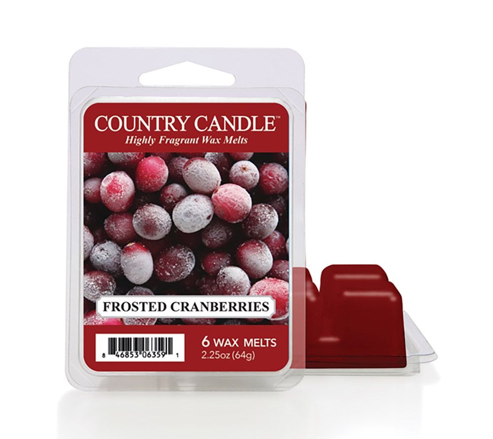 Country Wax Melts 6 pcs Frosted Cranberries von Country Candle kaufen | Duft: Fruchtig, süß, warm, herbstlich, ausgewogen | Mehrmals schmelzbar