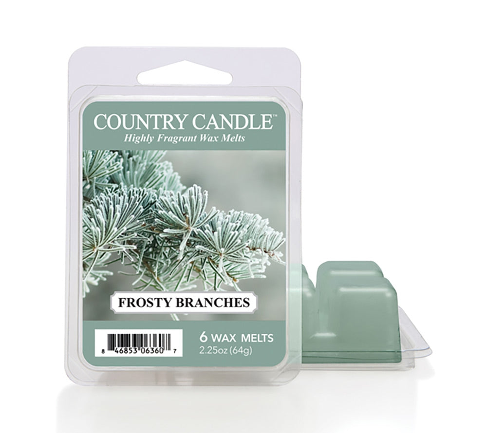 Country Wax Melts 6 pcs Frosty Branches von Country Candle kaufen | Duft: Frisch, belebend, holzig, zitrus, winterlich | Mehrmals schmelzbar
