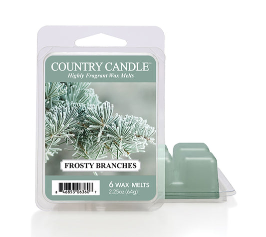 Country Wax Melts 6 pcs Frosty Branches von Country Candle kaufen | Duft: Frisch, belebend, holzig, zitrus, winterlich | Mehrmals schmelzbar