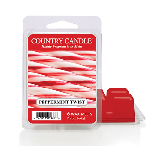 Country Wax Melts 6 pcs Peppermint Twist von Country Candle kaufen | Duft: Minzig, frisch, süß, weihnachtlich | Mehrmals schmelzbar 
