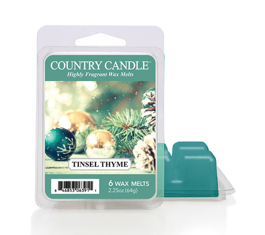 Country Wax Melts 6 pcs Tinsel Thyme von Country Candle kaufen | Duft: Winterlich, aromatisch, frisch, fruchtig, naturnah | Mehrmals schmelzbar