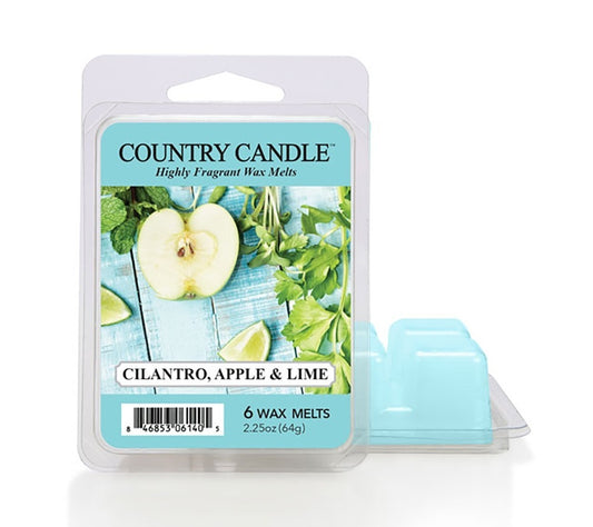 Country Wax Melts 6 pcs Cilantro Apple & Lime von Country Candle kaufen | Duft: Frisch, spritzig, herb, süß, lieblich | Mehrmals schmelzbar