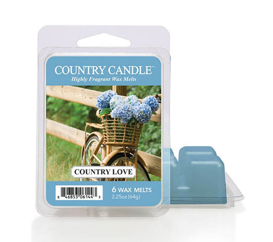 Country Wax Melts 6 pcs Country Love von Country Candle kaufen | Duft: Frisch, lieblich, moschusartig, krautig, blumig | Mehrmals schmelzbar