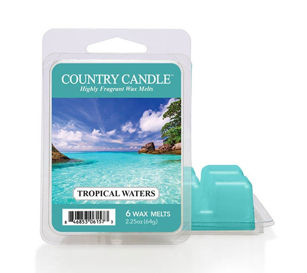 Country Wax Melts 6 pcs Tropical Waters von Country Candle kaufen | Duft: Exotisch, frisch, süß, spritzig, lieblich | Mehrmals schmelzbar