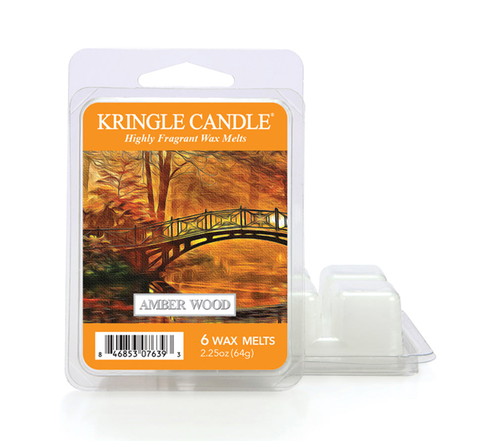 Kringle Wax Melts 6 pcs Amber Wood von Kringle Candle kaufen | Duft: Zimtig, würzig, Vanille, holzig | Mehrmals schmelzbar