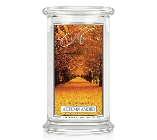 Kringle Jar Large Autumn Amber von Kringle Candle kaufen | Duft: Herbstlich, warm, frisch, süß, ausgewogen | Brenndauer: 100 Stunden 