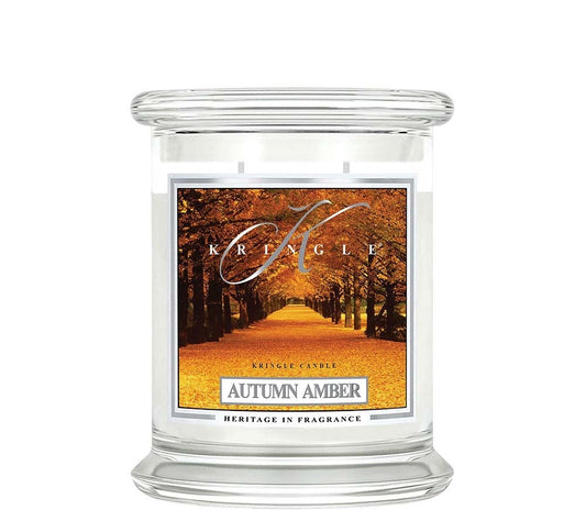 Kringle Jar Medium Autumn Amber von Kringle Candle kaufen | Duft: Herbstlich, warm, frisch, süß, ausgewogen | Brenndauer: 75 Stunden