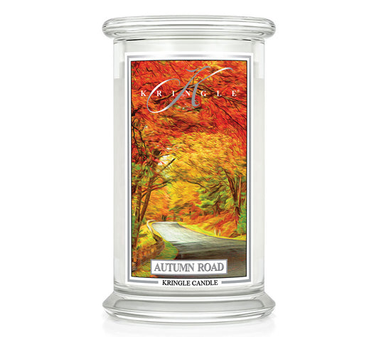 Kringle Jar Large Autumn Road von Kringle Candle kaufen | Duft: Frisch, Maskulin, Süß, Kaffee, Muskat | Brenndauer: 100 Stunden 