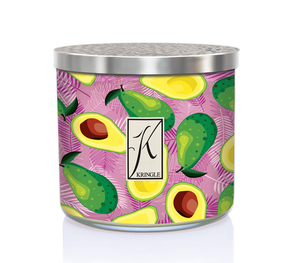 14.5oz Soy Jar Avocado & Palm von Kringle Candle kaufen | Duft: frisch, fruchtig, Melone, Avocado | Brenndauer: 45 Stunden 