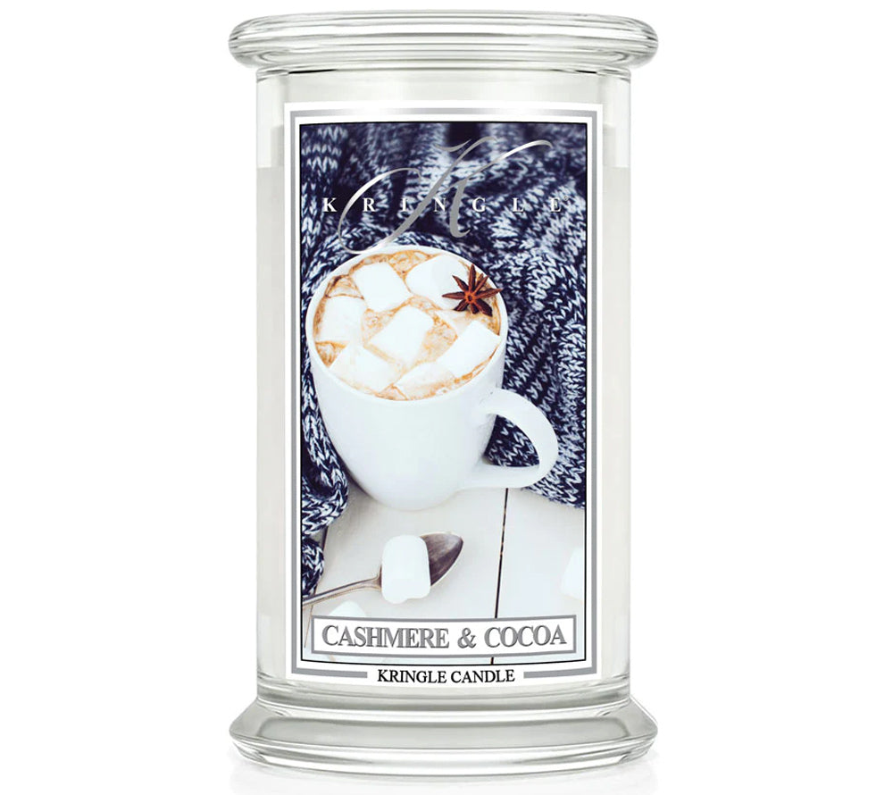 Kringle Jar Large Cashmere & Cocoa von Kringle Candle kaufen | Duft: Marshmallows, Kakao, Vanille, Moschus, Patschuli | Brenndauer: 100 Stunden
