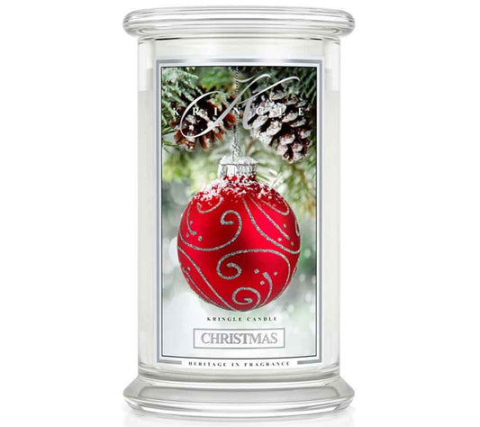 Kringle Jar Large Christmas von Kringle Candle kaufen | Duft: Tannennadeln, Zedernholz, Sandelholz, natürlich | Brenndauer: 100 Stunden