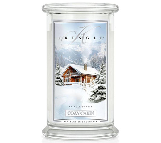 Kringle Jar Large Cozy Cabin von Kringle Candle kaufen | Duft: Brauner Zucker, Vanille, Zimt, Holz | Brenndauer: 100 Stunden