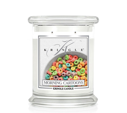 Kringle Jar Medium Morning Cartoons von Kringle Candle kaufen | Duft: Zimtig, süß, Vanille, Gebäck | Brenndauer: 75 Stunden 