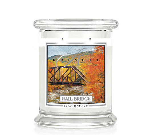 Kringle Jar Medium Rail Bridge von Kringle Candle kaufen | Duft: Blumig, Frisch, Maskulin, Zitrus | Brenndauer: 75 Stunden