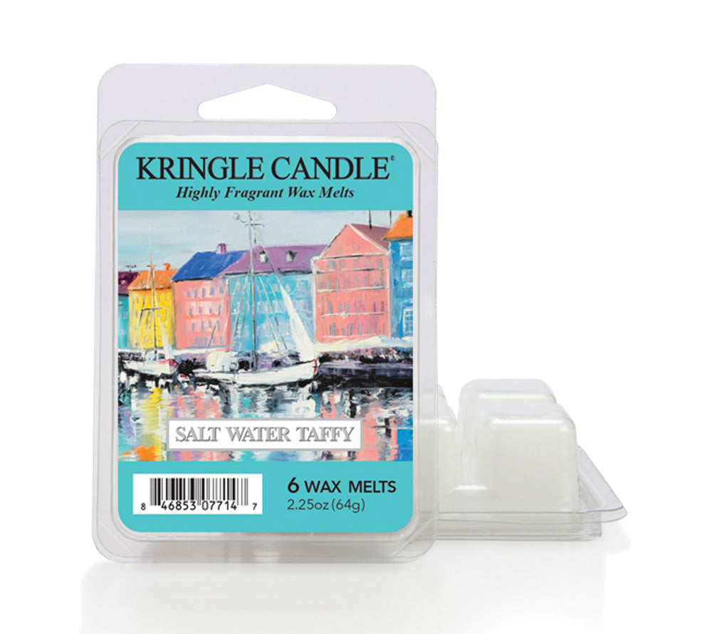 Kringle Wax Melts 6 pcs Salt Water Taffy von Kringle Candle kaufen | Duft: Vanille, Meersalz, Erdbeere | Mehrmals schmelzbar 