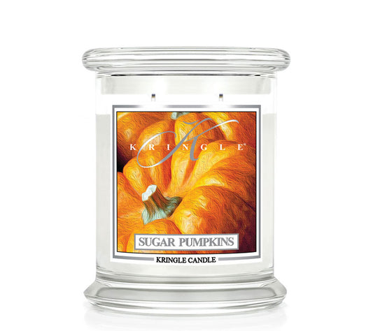 Kringle Jar Medium Sugar Pumpkins von Kringle Candle kaufen | Duft: Zimtig, Zitrus, Vanille, Kürbis | Brenndauer: 75 Stunden
