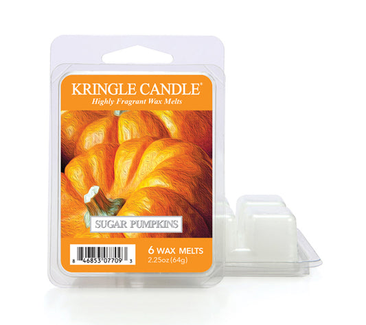 Kringle Wax Melts 6 pcs Sugar Pumpkins von Kringle Candle kaufen | Duft: Zimtig, Zitrus, Vanille, Kürbis | Mehrmals schmelzbar