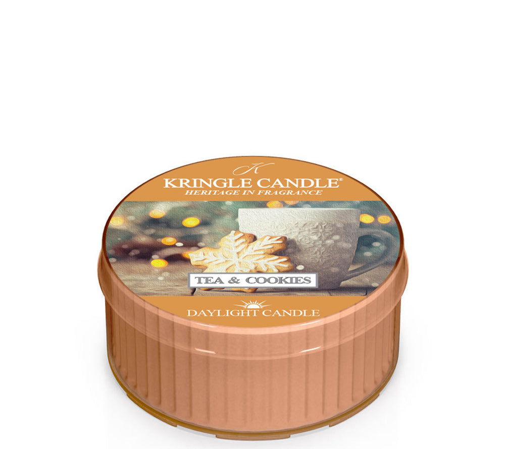 Kringle Daylight Tea & Cookies von Kringle Candle kaufen | Duft: Blumig, Süß, Vanille, Zimt, Marshmallow | Brenndauer: 12 Stunden 