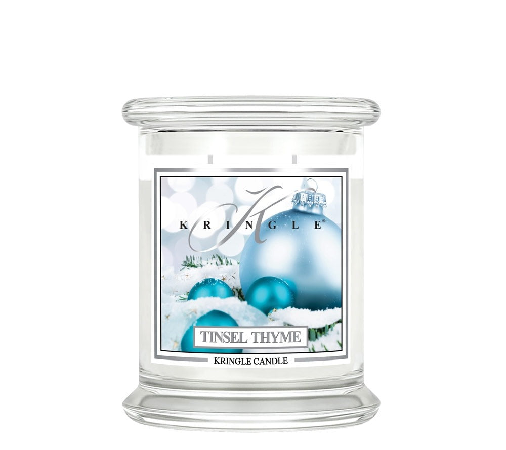 Kringle Jar Medium Tinsel Thyme von Kringle Candle kaufen | Duft: winterlich, waldig, aromarisch, fruchtig festlich | Brenndauer: 75 Stunden