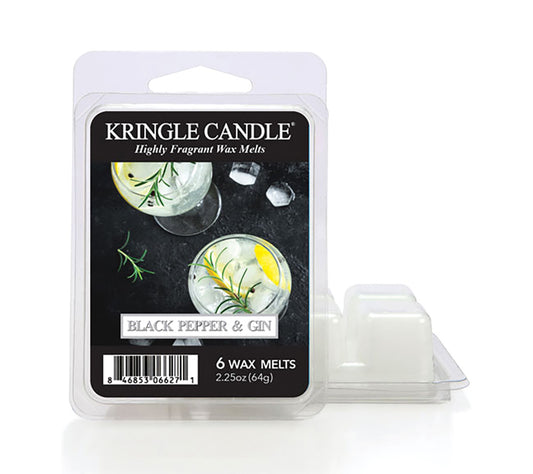 Kringle Wax Melts 6 pcs Black Pepper & Gin von Kringle Candle kaufen | Duft: Prickelnd, spritzig, würzig, frisch | Mehrmals schmelzbar
