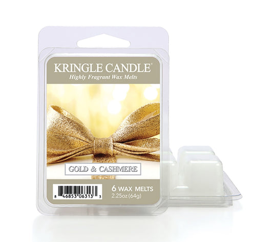 Kringle Wax Melts 6 pcs Gold & Cashmere von Kringle Candle kaufen | Duft: Elegant, holzig, fruchtig, süß, warm | Mehrmals schmelzbar 
