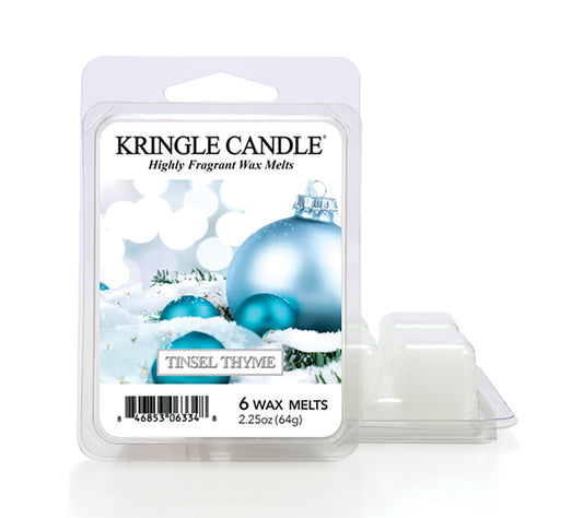 Kringle Wax Melts 6 pcs Tinsel Thyme von Kringle Candle kaufen | Duft: Winterlich, aromatisch, frisch, fruchtig, naturnah | Mehrmals schmelzbar 