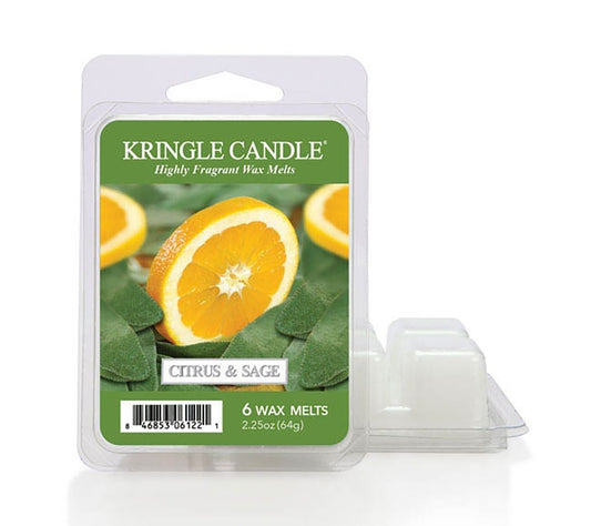 Kringle Wax Melts 6 pcs Citrus and Sage von Kringle Candle kaufen | Duft: Blumig, würzig, zitrusfrisch, holzig, beruhigend | Mehrmals schmelzbar 