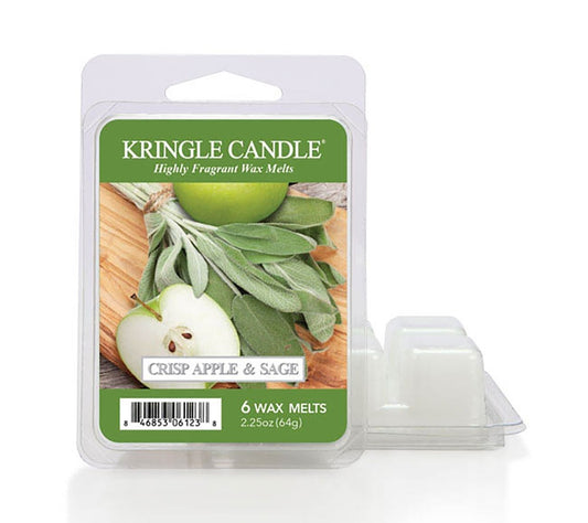 Kringle Wax Melts 6 pcs Crisp Apple & Sage von Kringle Candle kaufen | Duft: Fruchtig, frisch, zitrusartig, herb, belebend | Mehrmals schmelzbar 