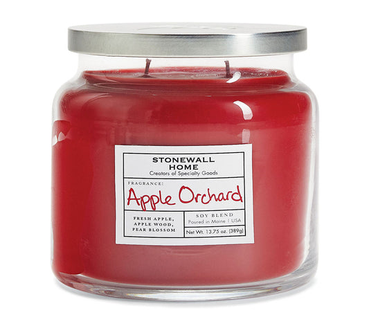 Stonewall Jar Medium Apple Orchard von Stonewall Kitchen kaufen | Duft: Apfelbäume, Birnenblüten, Apfelholz | Brenndauer: 105 Stunden