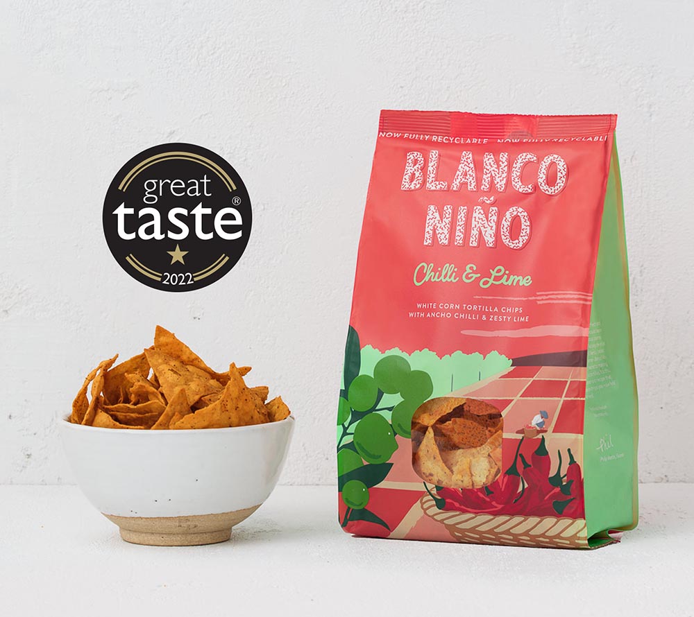 Blanco Niño Chilli & Lime Tortilla Chips kaufen | 100 % vegan & glutenfrei | Authentischer Geschmack durch traditionelle Nixtamalisierung  EU-weiter Versand