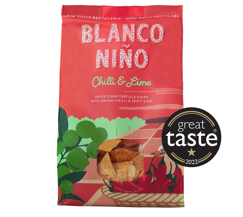 Blanco Niño Chilli & Lime Tortilla Chips kaufen | 100 % vegan & glutenfrei | Authentischer Geschmack durch traditionelle Nixtamalisierung  EU-weiter Versand