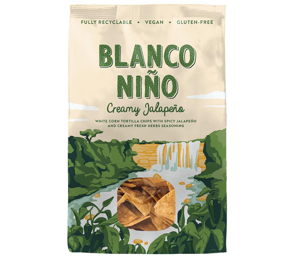 Blanco Niño Creamy Jalapeno Tortilla Chips kaufen | 100 % vegan & glutenfrei | Authentischer Geschmack durch traditionelle Nixtamalisierung  EU-weiter Versand